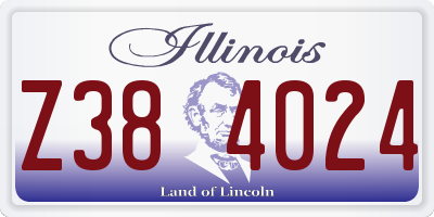IL license plate Z384024