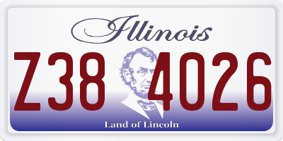 IL license plate Z384026
