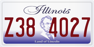 IL license plate Z384027