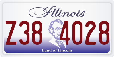 IL license plate Z384028