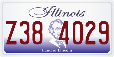 IL license plate Z384029