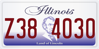 IL license plate Z384030
