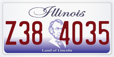 IL license plate Z384035