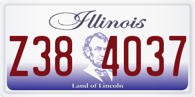 IL license plate Z384037