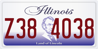 IL license plate Z384038