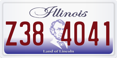 IL license plate Z384041