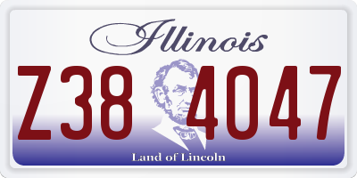 IL license plate Z384047