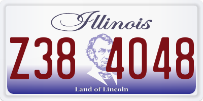 IL license plate Z384048
