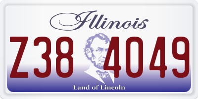 IL license plate Z384049
