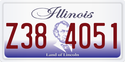 IL license plate Z384051