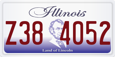 IL license plate Z384052