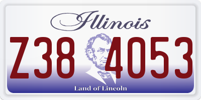 IL license plate Z384053