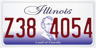 IL license plate Z384054