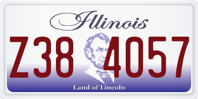 IL license plate Z384057