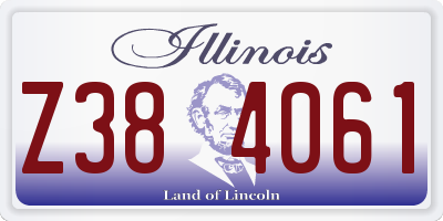 IL license plate Z384061