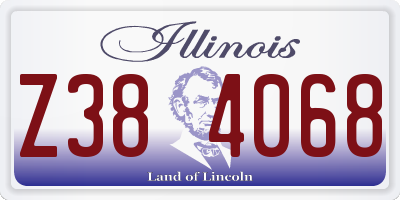 IL license plate Z384068