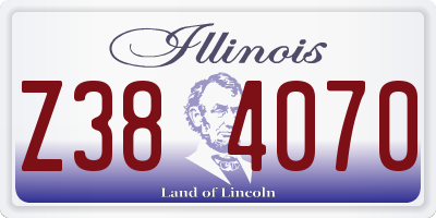 IL license plate Z384070