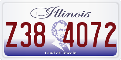 IL license plate Z384072