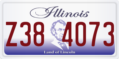 IL license plate Z384073