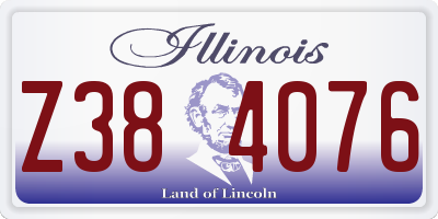 IL license plate Z384076