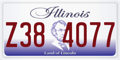 IL license plate Z384077