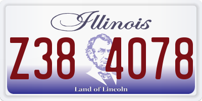 IL license plate Z384078
