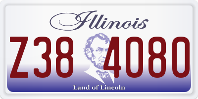IL license plate Z384080