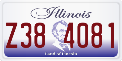 IL license plate Z384081