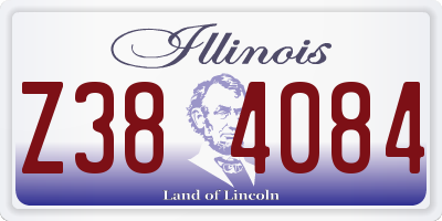 IL license plate Z384084
