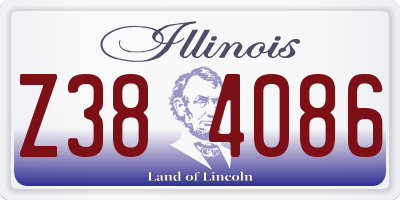 IL license plate Z384086
