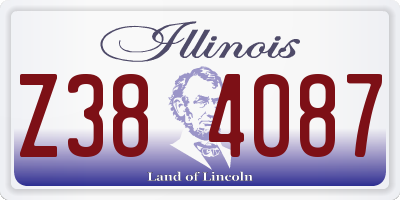 IL license plate Z384087