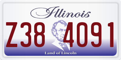 IL license plate Z384091