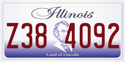 IL license plate Z384092