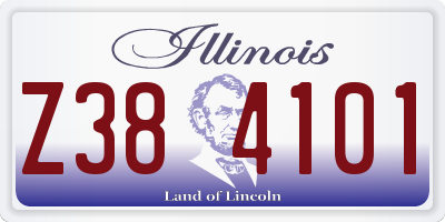 IL license plate Z384101
