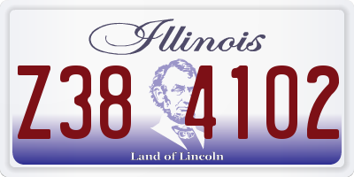 IL license plate Z384102