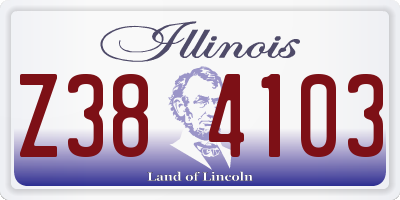 IL license plate Z384103