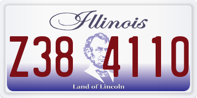 IL license plate Z384110