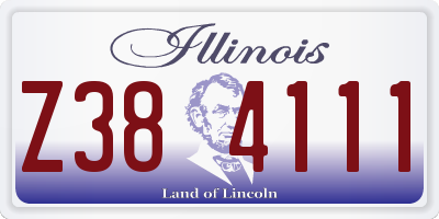 IL license plate Z384111