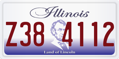 IL license plate Z384112