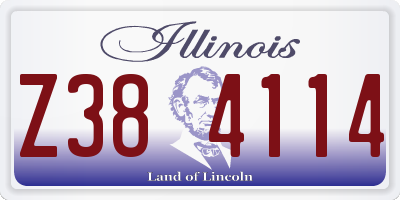 IL license plate Z384114
