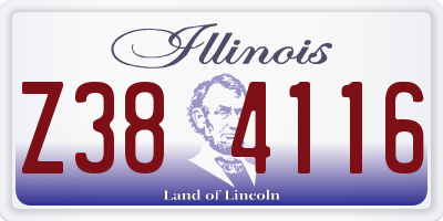 IL license plate Z384116