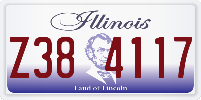 IL license plate Z384117