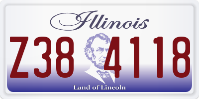 IL license plate Z384118