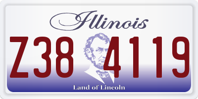 IL license plate Z384119