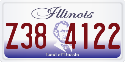 IL license plate Z384122