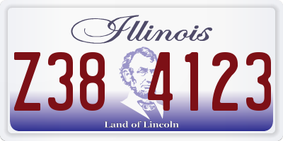 IL license plate Z384123