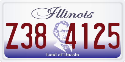 IL license plate Z384125