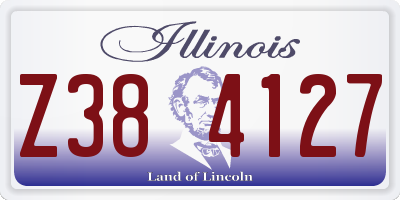 IL license plate Z384127