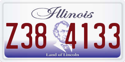IL license plate Z384133