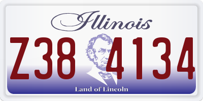 IL license plate Z384134